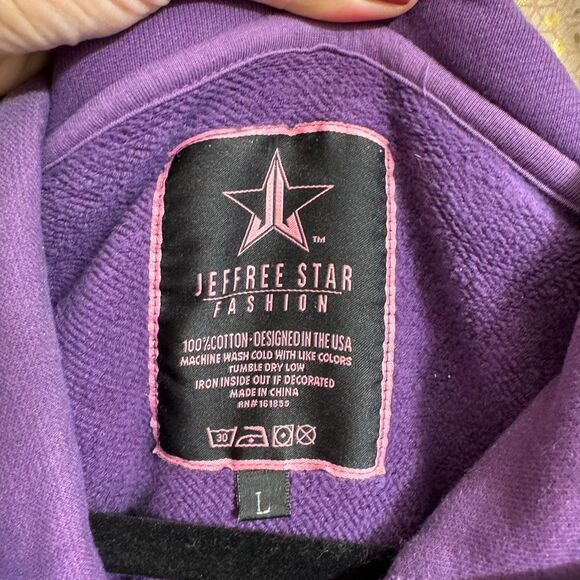 Jeffree Star Purple Black Logo Tie Dye Pullover Hoodie Large - Picture 3 of 5